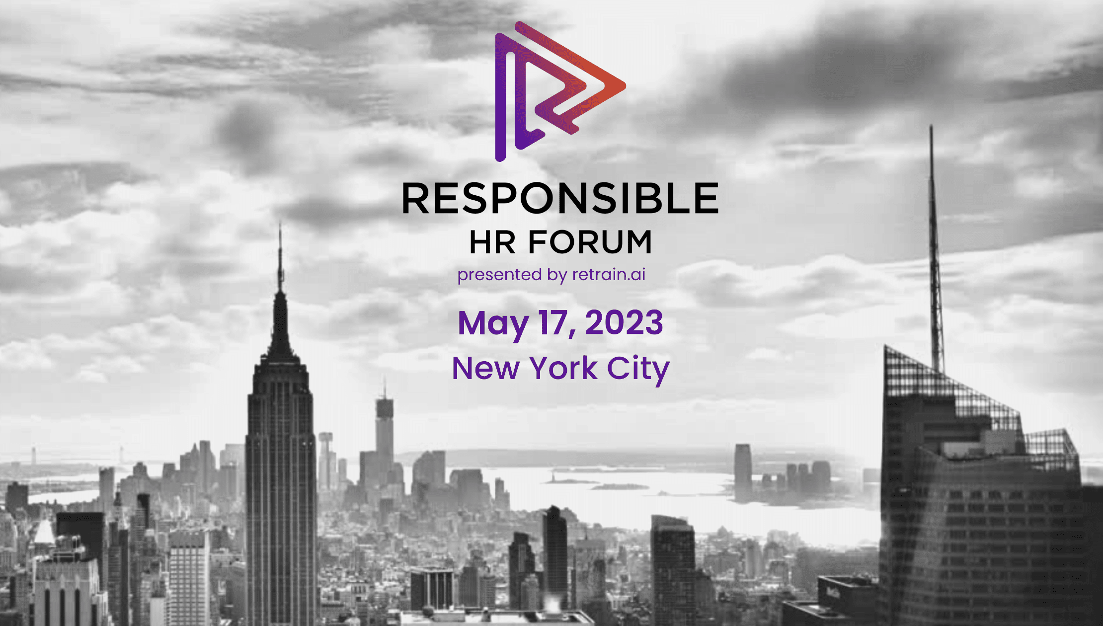 Responsible HR Forum graphic on NYC skyline
