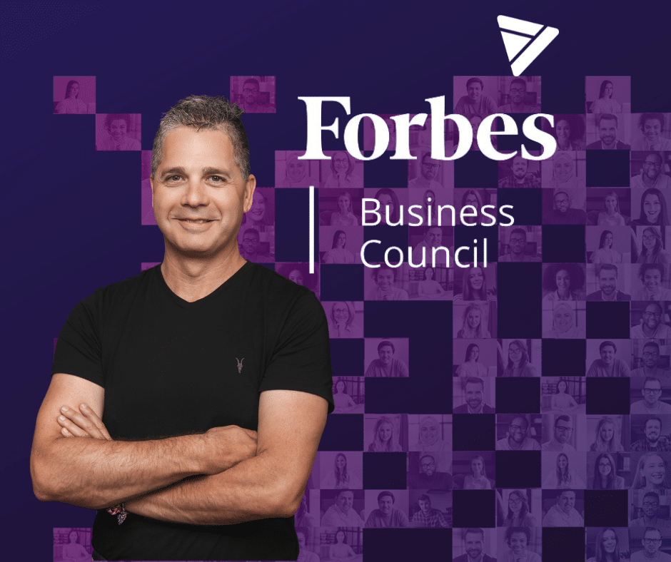retrain.ai CEO Dr. Shay David with Forbes Business Council logo