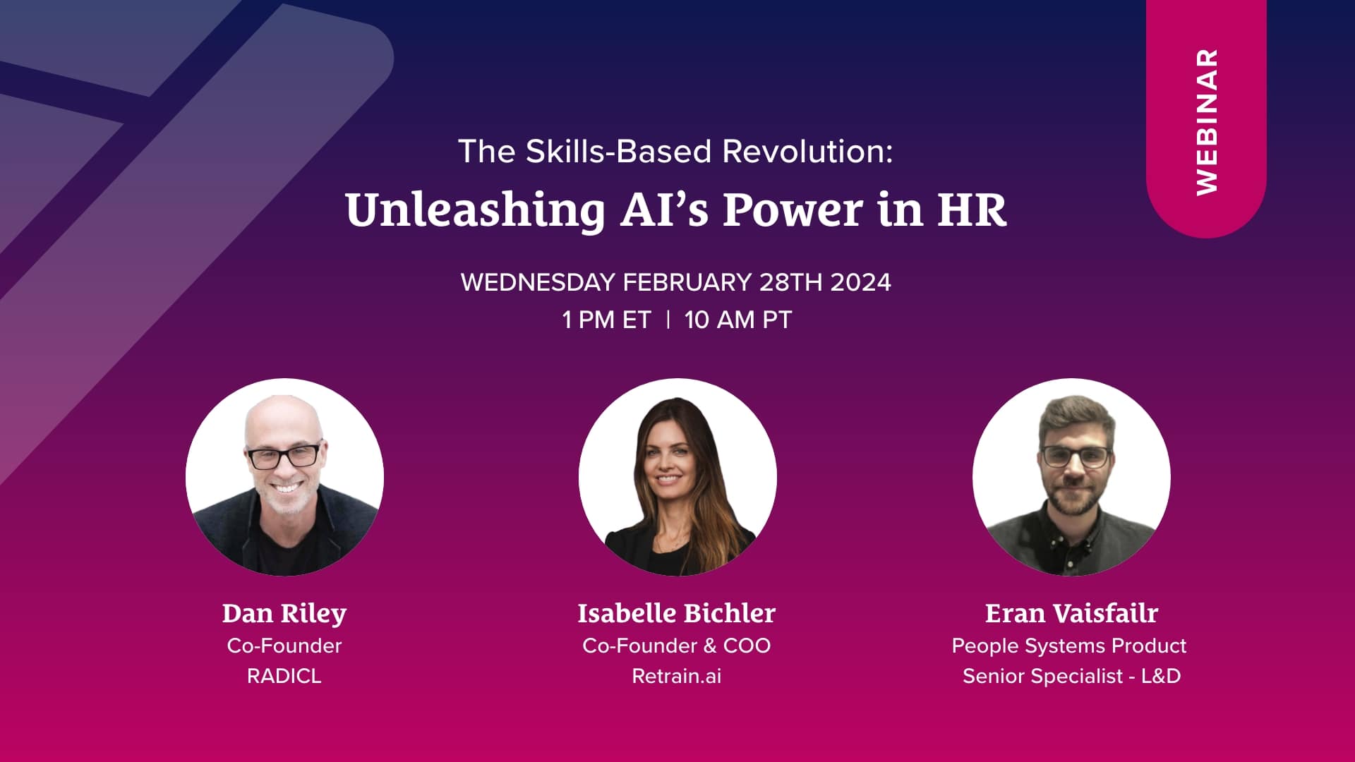 Join retrain.ai, RADICL, and Booking.com for a webinar on unleashing AI's power in HR.